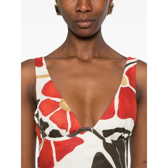 26SS 서 더 레이블 미디 원피스 SIR425 1023 ROSSO WHITE RED - SIR. THE LABEL