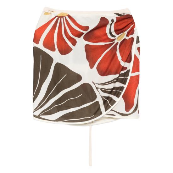 26SS 서 더 레이블 숏 스커트 SIR425 SARONG0 ROSSO NEUTRALS RED