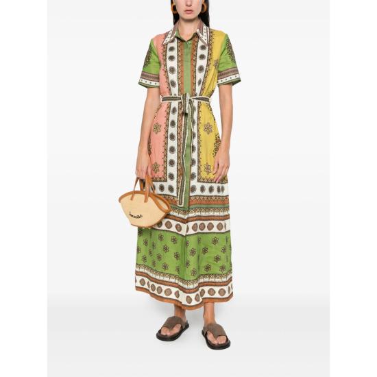 26SS 알레메 롱 원피스 6535D MULTI GREEN - ALEMAIS