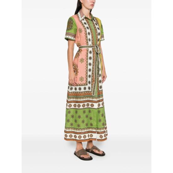 26SS 알레메 롱 원피스 6535D MULTI GREEN - ALEMAIS