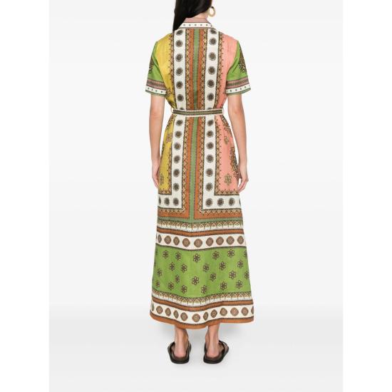 26SS 알레메 롱 원피스 6535D MULTI GREEN - ALEMAIS