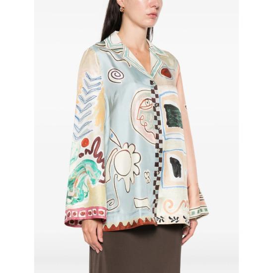 26SS 알레메 블라우스 6298T MULTI NEUTRALS BLUE - ALEMAIS