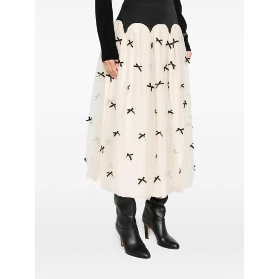 25FW 네버풀리드레스드 미디 스커트 NFDSK757 BOW MONIKA BLACK NEUTRALS BLACK - NEVER FULLY DRESSED