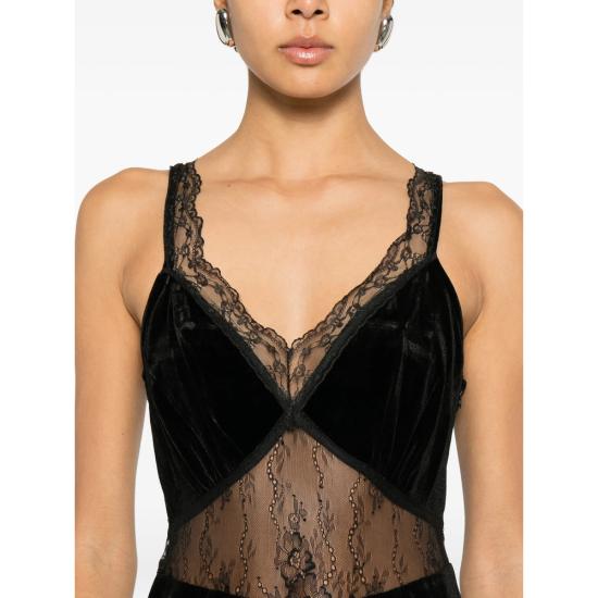 25FW 네버풀리드레스드 롱 원피스 NFDDR3012 VELVET LAC BLACK - NEVER FULLY DRESSED