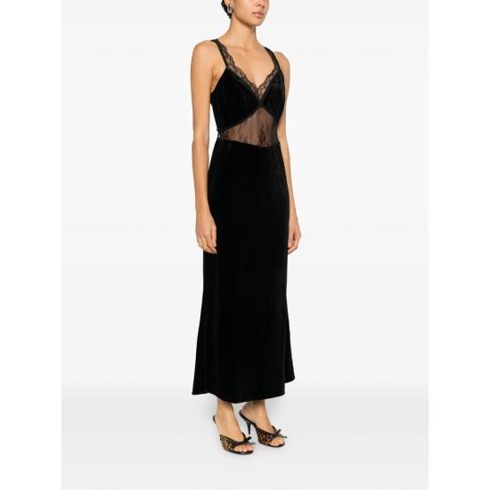 25FW 네버풀리드레스드 롱 원피스 NFDDR3012 VELVET LAC BLACK - NEVER FULLY DRESSED