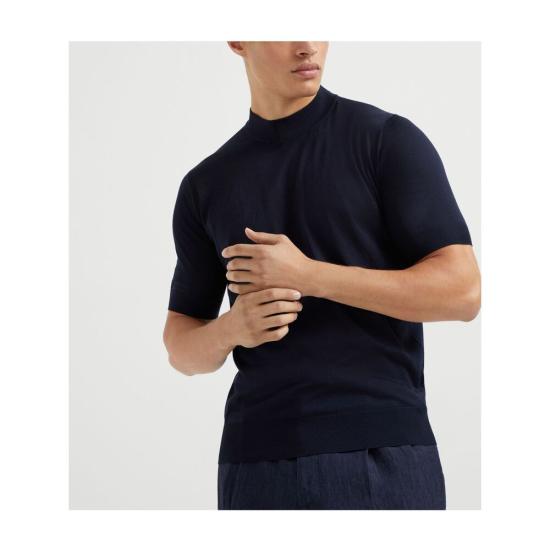 26SS 브루넬로 쿠치넬리 반팔 티셔츠 MNB805404 C2425 BLUE - BRUNELLO CUCINELLI