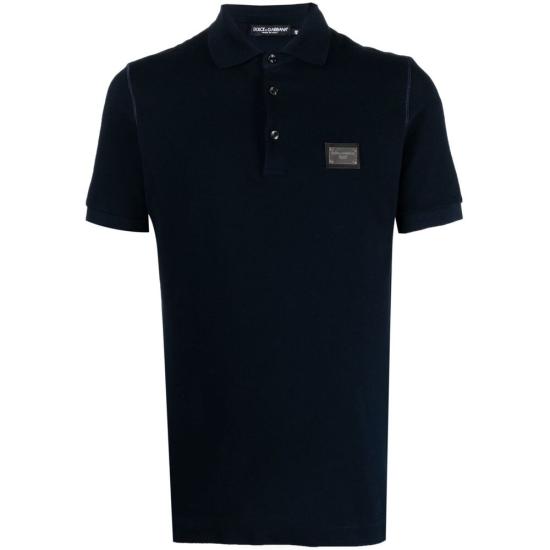 26SS 돌체앤가바나 로고 태그 코튼 폴로 셔츠 G8PL4T G7F2H B0665 BLUE