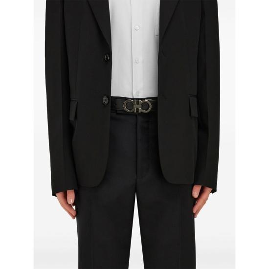 26SS 살바토레 페라가모 간치니 리버시블 레더 가죽 벨트 670428 0780486 NECLA BROWN BLACK - SALVATORE FERRAGAMO