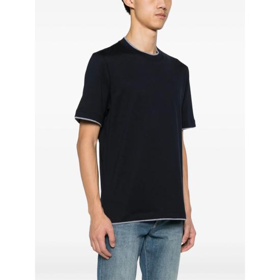 26SS 브루넬로 쿠치넬리 반팔 티셔츠 M0B137427 CW893 BLUE - BRUNELLO CUCINELLI