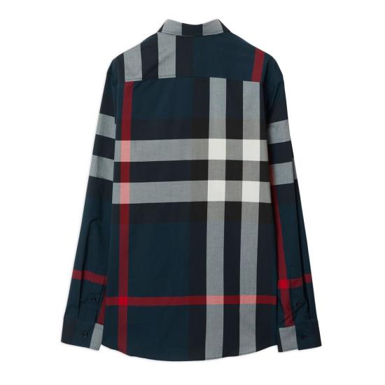 26SS 버버리 체크 코튼 긴팔 셔츠 8073216 SUMMERTON A1960 BLUE RED - BURBERRY