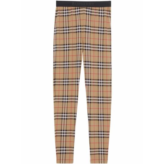 26SS 버버리 체크 스트레치 저지 레깅스  8049478 BELVOIR LT A7028 BROWN BLACK