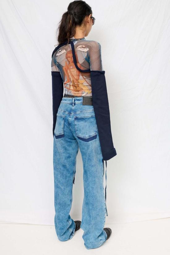  오토링거 데님 팬츠 오톨링거 블루 워시 루즈핏 청바지 - OTTOLINGER