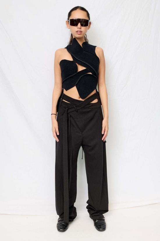  오토링거 블라우스 펠트 스쿠버 컷아웃 탑 - OTTOLINGER