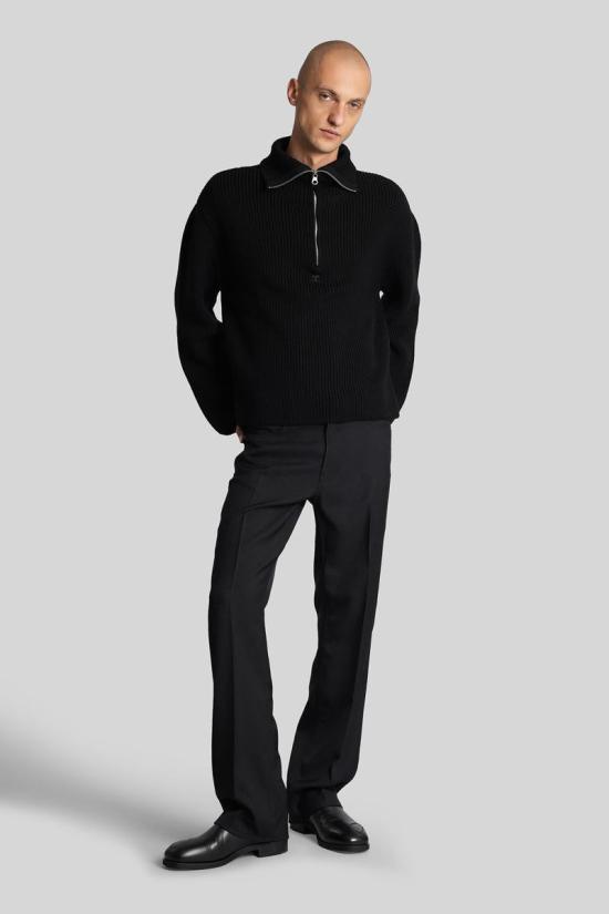 25FW 쿠레쥬 집업 니트 430109 325MPU243FI0036 Black - COURREGES