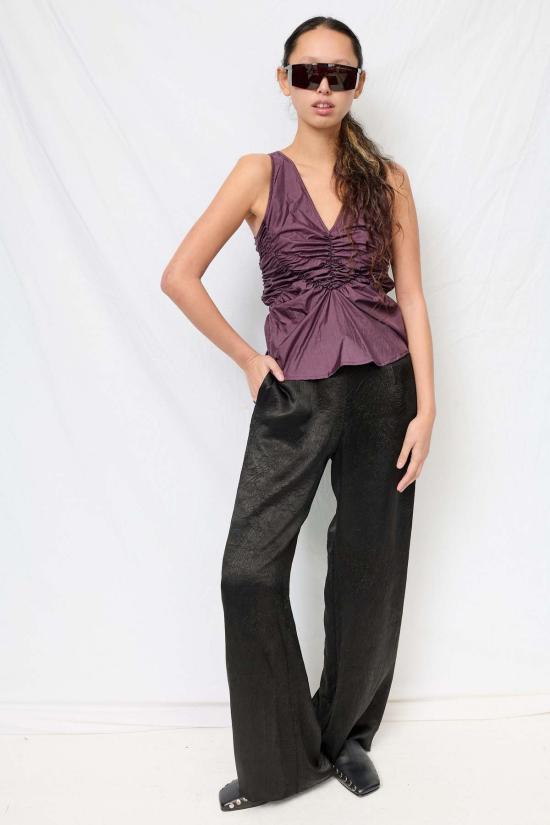  어셈블리 뉴욕 스트레이트 팬츠 어셈블리 블랙 주름 아세테이트 클린 팬츠 - ASSEMBLY NEW YORK