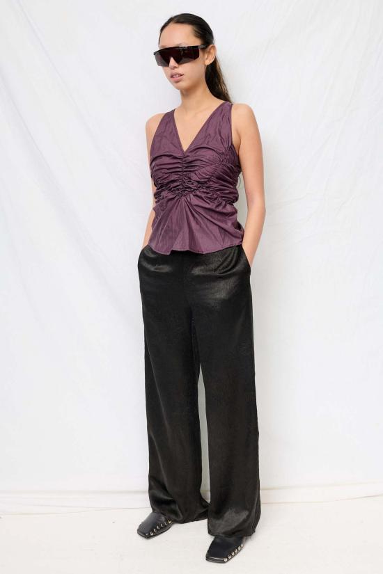  어셈블리 뉴욕 스트레이트 팬츠 어셈블리 블랙 주름 아세테이트 클린 팬츠 - ASSEMBLY NEW YORK