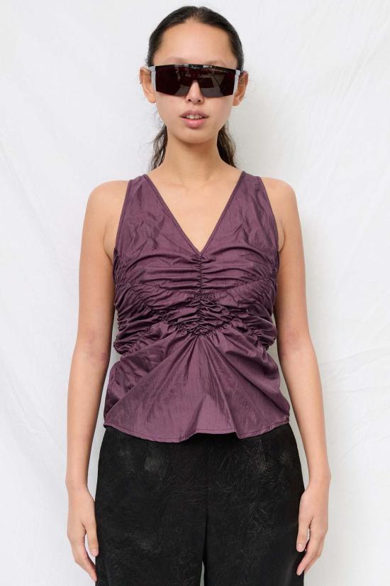  퍼머넌트 베케이션 블라우스 퍼플 코쿤 탑