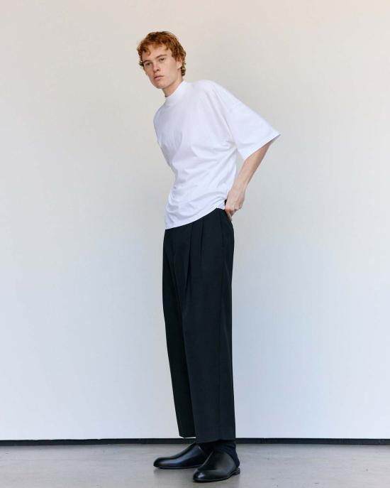  질샌더 반팔 티셔츠 질 샌더 화이트 코튼 모크넥 티셔츠 - JIL SANDER