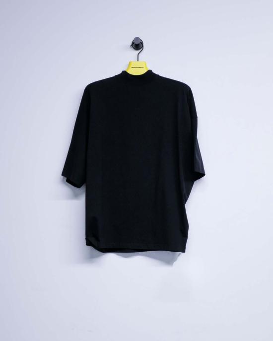  질샌더 반팔 티셔츠 질 샌더 블랙 코튼 모크넥 티셔츠 - JIL SANDER