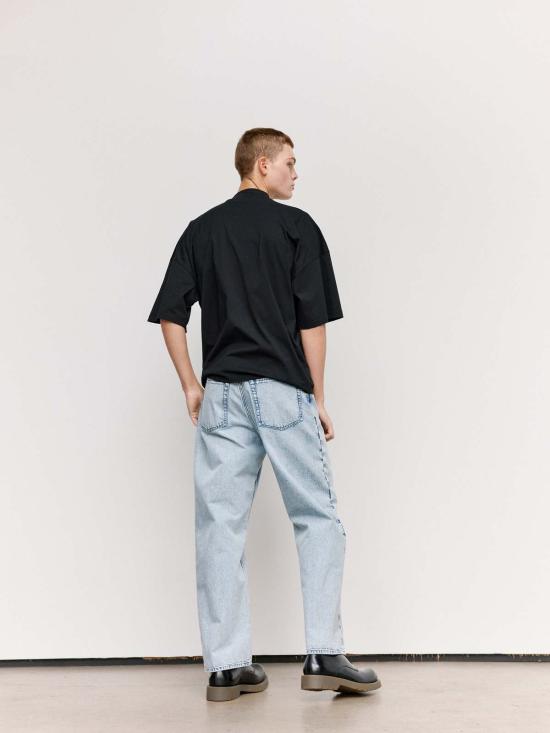  질샌더 반팔 티셔츠 질 샌더 블랙 코튼 모크넥 티셔츠 - JIL SANDER