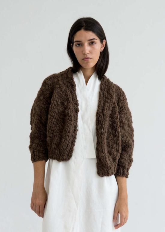  OUND 가디건 파운드 자카란다 핸드니트 울 카디건