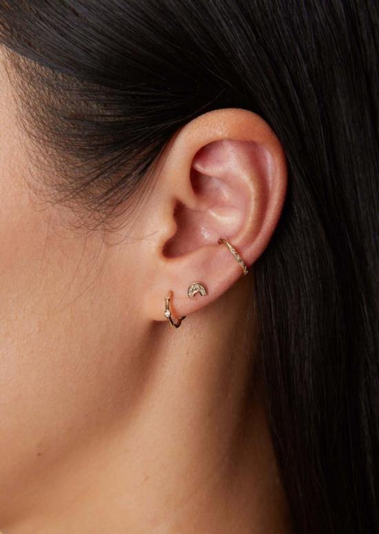  스코샤 이어링 다이아몬드 트리오 허기 10k 골드 - SCOSHA