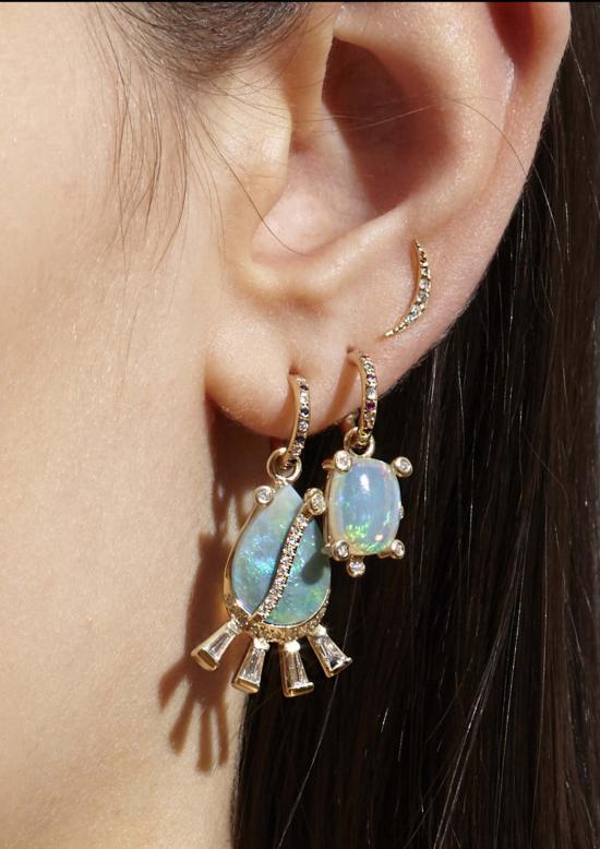  스코샤 이어링 다이아몬드 크레센트 스터드 - SCOSHA