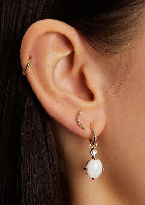  스코샤 이어링 다이아몬드 크레센트 스터드 - SCOSHA