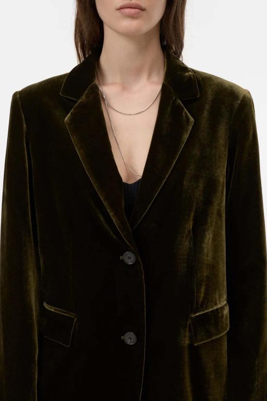  클로즈드 수트 자켓 닫힌 롤라 벨벳 블레이저 마쉬 그린 - CLOSED