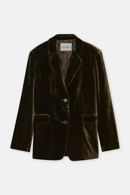  클로즈드 수트 자켓 닫힌 롤라 벨벳 블레이저 마쉬 그린 - CLOSED