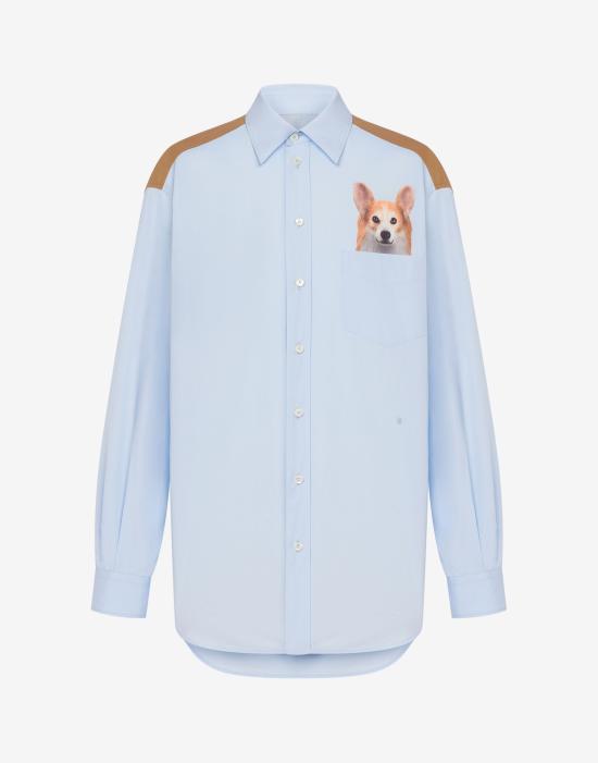 25FW 모스키노 긴팔 셔츠 AEF252ZZ02435235AEF3293 Blue DOM