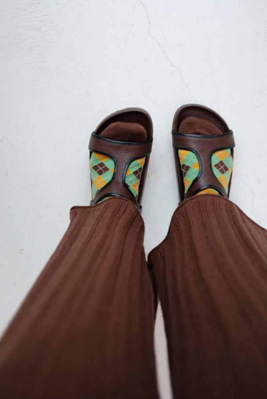  베클리나 양말 아가일 워시드 울 앵클 - BEKLINA