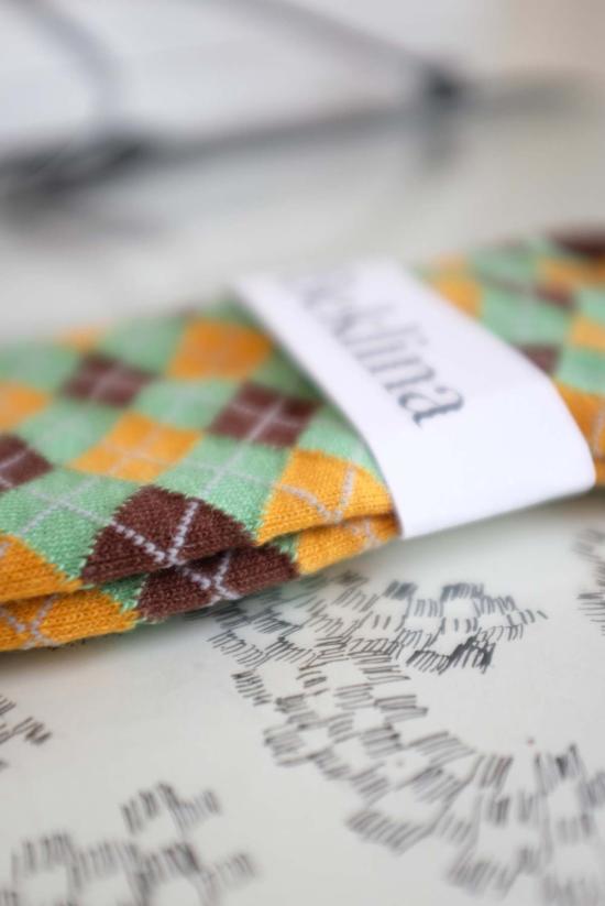  베클리나 양말 아가일 워시드 울 앵클 - BEKLINA