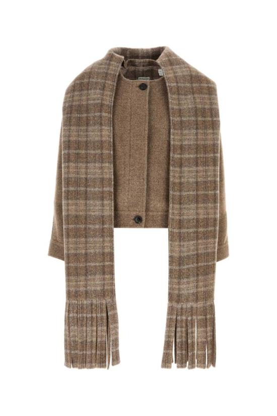 25FW 버버리 디테처블 스카프 울 블렌드 자켓 8114465 C3822 BISCUITBISCUITCHK