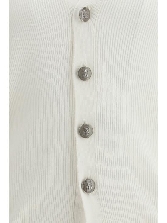 26SS 브루넬로 쿠치넬리 가디건 M29400116 CO312 WHITE - BRUNELLO CUCINELLI