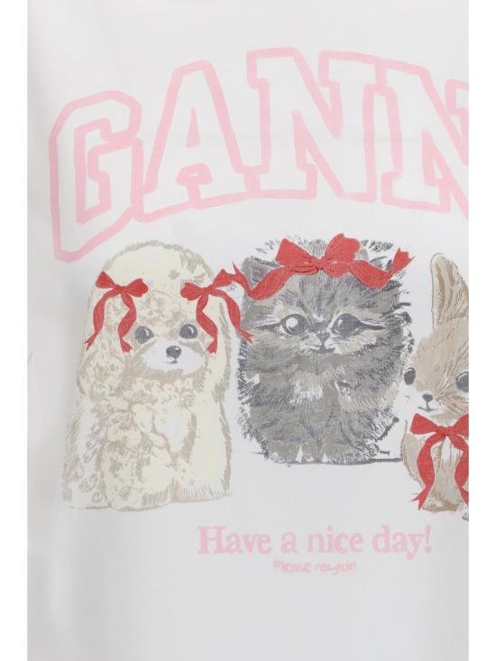 26SS 가니 애니멀 프린트 티셔츠 A1050029 151 WHITE - GANNI