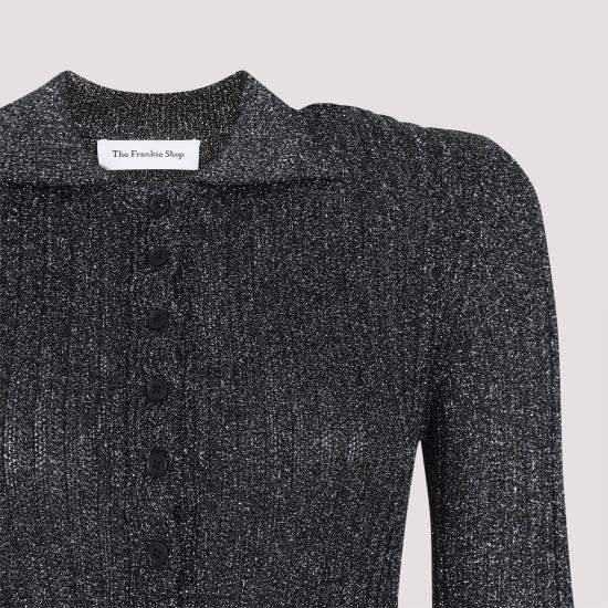 26SS 더프랭키샵 폴로 티셔츠 POFS21509 130 BLACK METALLIC - THE FRANKIE SHOP