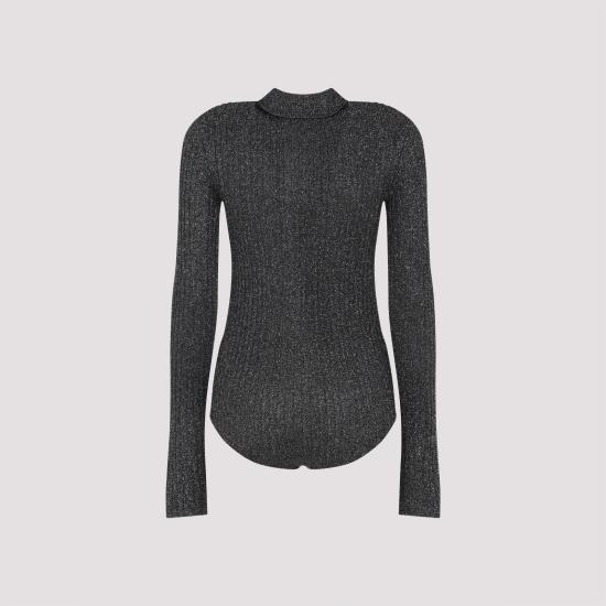 26SS 더프랭키샵 폴로 티셔츠 POFS21509 130 BLACK METALLIC - THE FRANKIE SHOP