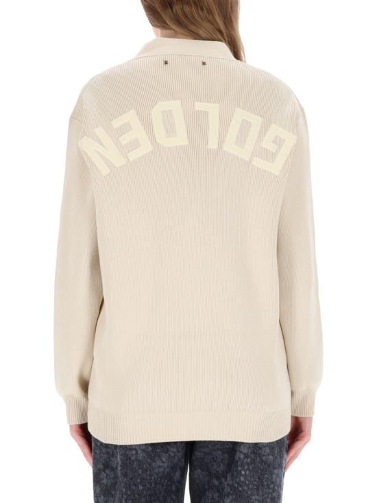 26FW 골든구스 Golden 레터링 가디건 GWP00950 P00197255550 BEIGE - GOLDEN GOOSE
