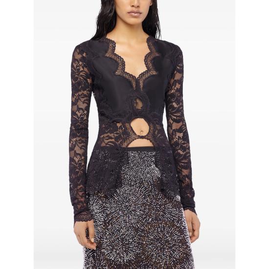 26SS 파코라반 긴팔 티셔츠 26PJTO173 PA0170 P001 BLACK - PACO RABANNE