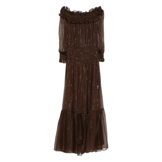 26SS 셀프 포트레이트 롱 원피스 RS26 156XA BR BROWN