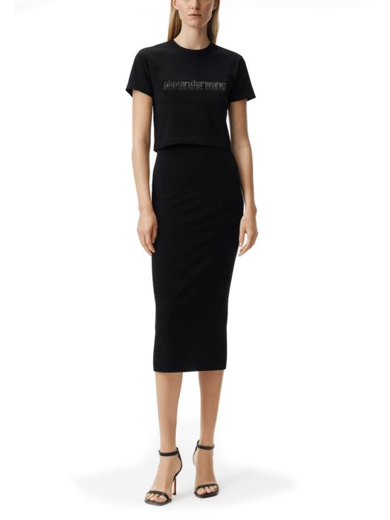 26SS 알렉산더 왕 반팔 티셔츠 1CC1261209 001 BLACK - ALEXANDER WANG