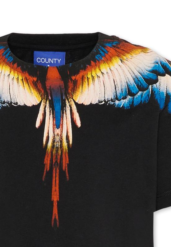 25FW [키즈] 컨트리 오브 밀란 티셔츠 F5CMJBTH062 110 BLACK - COUNTY OF MILAN