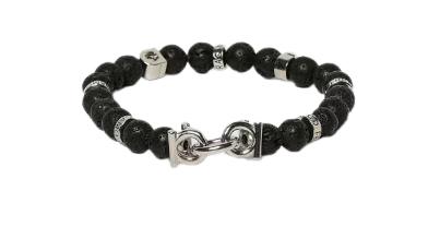 26SS 살바토레 페라가모 브레이슬릿 770150 717501PIETRA LAVICA Black