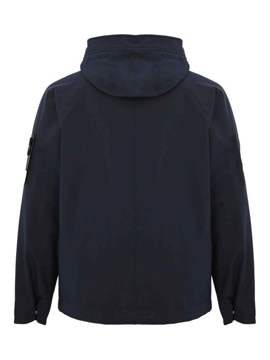  스톤 아일랜드 소프트 쉘-R E.다이 테크놀로지 리사이클 폴리에스터 라이트 후드 파카 Q100010S0B22V0020 Blue - STONE ISLAND