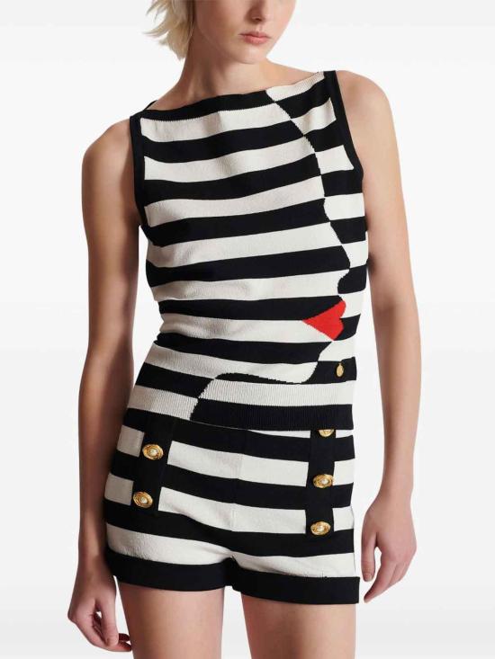 25SS 발망 민소매 티셔츠 EF0AG623KI32EJR Black - BALMAIN