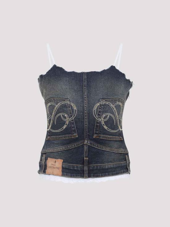 25FW 발렌시아가 민소매 티셔츠 838716TSWC45002 Dark Blue - BALENCIAGA