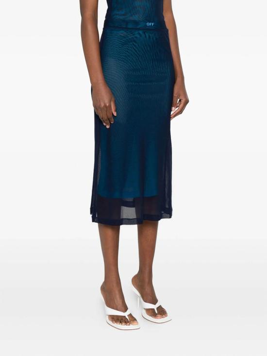  오프화이트 롱 스커트 OWCW00LF25JER0014870 Blue - OFF WHITE