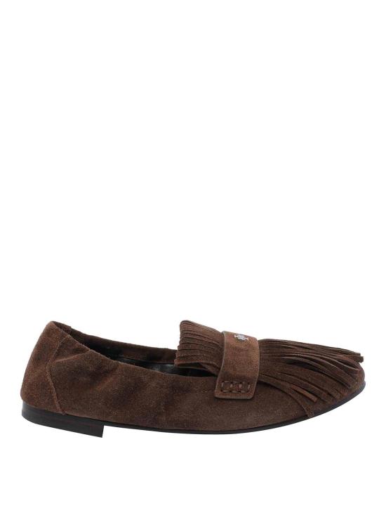 25FW 토리버치 Ballet 프린지 스웨이드 로퍼 176837200 Brown