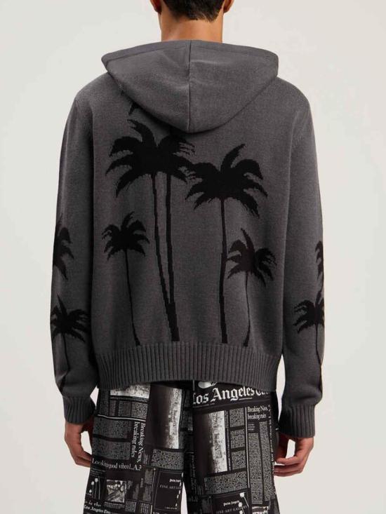 26FW 팜앤젤스 후드 티셔츠 PMHU026F25KNI0010710 Grey - PALM ANGELS